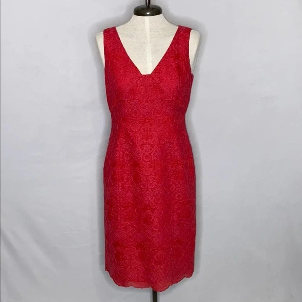 Tory Burch Cameron Scalloped Hem Lace Sheath Dress - Size 6